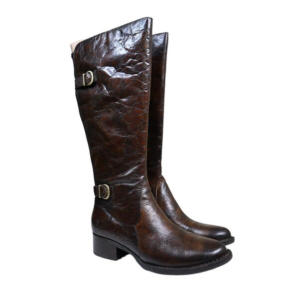 Born Womens 6.5 Gibb Knee High Leather Riding Boot in Brown NEW - Picture 2 of 9